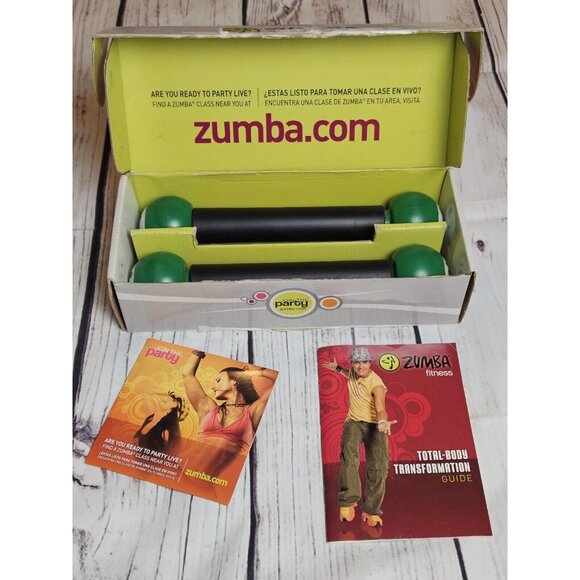 Zumba Toning Sticks 1 lb Shaker Workout Weights Includes Box, DVD, Fitness Guide - Picture 1 of 12
